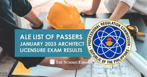ale results|ALE RESULT: January 2023 Architect Board Exam Passers.